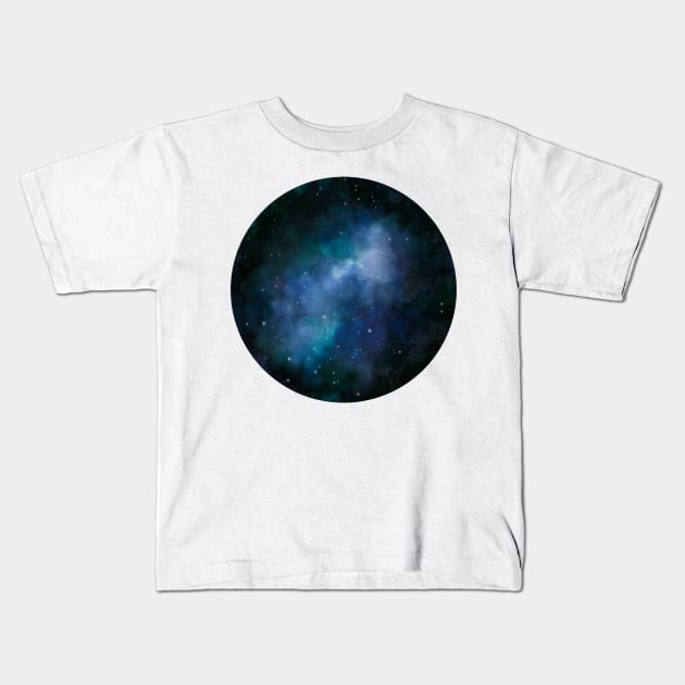 Blue galaxy Kids T-Shirt by RosanneCreates